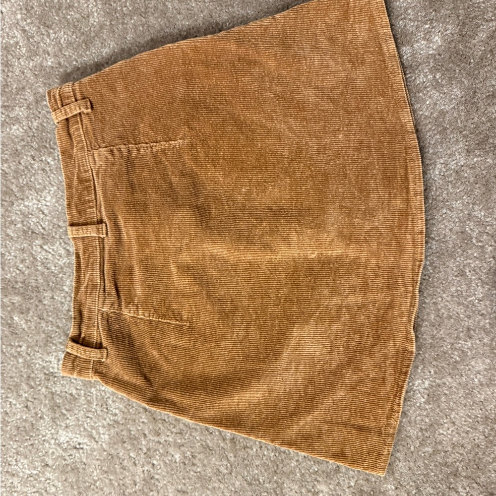 Brandy Melville Corduroy Button-Front Skirt in Mustard Brown small - Picture 4 of 5